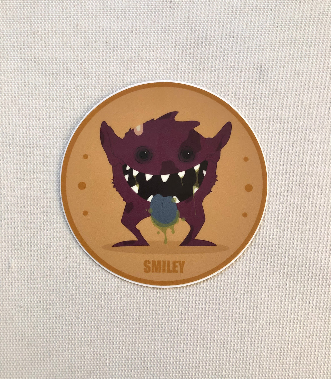 Smiley Vinyl Circle Sticker